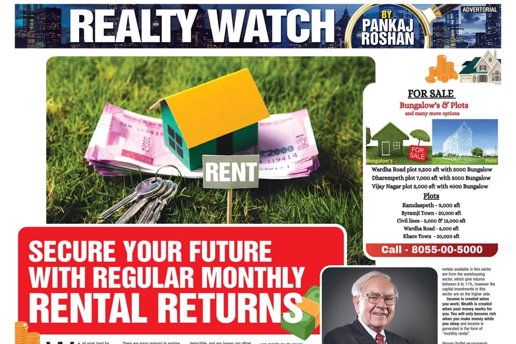 Realty Watch By Pankaj Roshan: Secure your future with Regular Monthly Rental Returns